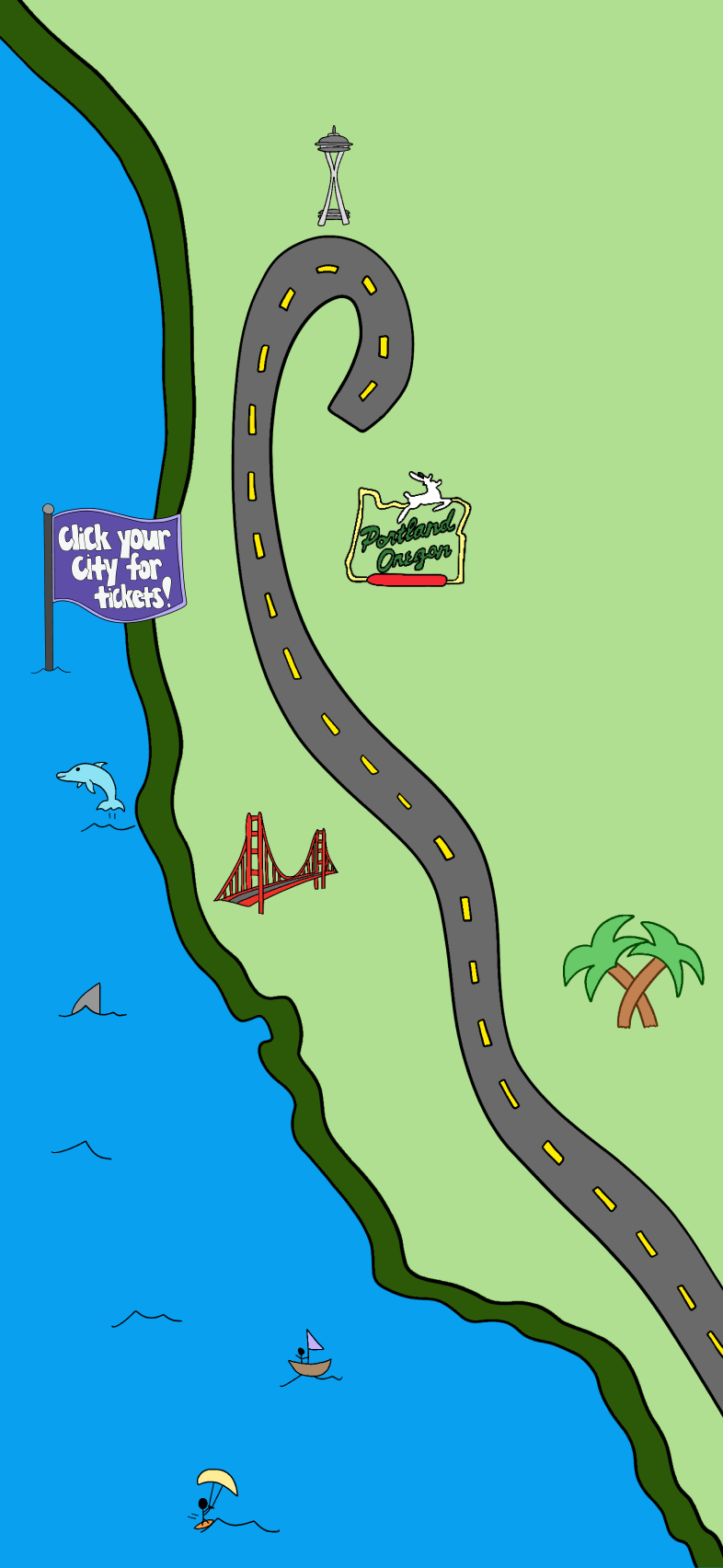 West Coast Tour Map Mobile